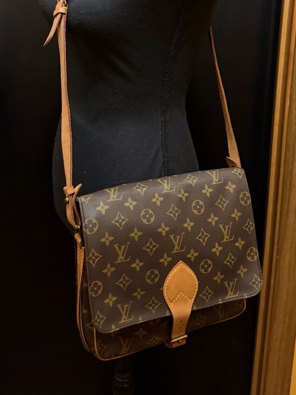 Louis Vuitton Vintage Cartouchiere MM Monogram Crossbody Bag